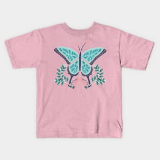 Blue Butterfly Kids T-Shirt